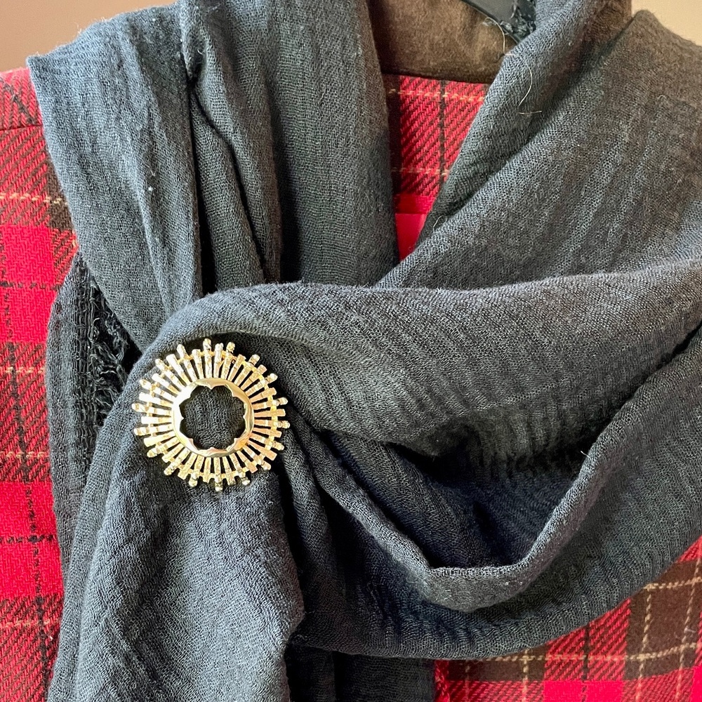 Vintage Gold Tone CELEBRITY NY Starburst Statement Brooch, Mid-Century Modern